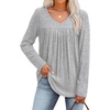 image:imageWIHOLL Long Sleeve Shirts for Women V Neck Lightweight Sweaters Casual Tunic Tops Outfits Fall Fashion Clothes 202612  Grey