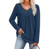 image:imageWIHOLL Long Sleeve Shirts for Women V Neck Lightweight Sweaters Casual Tunic Tops Outfits Fall Fashion Clothes 202613  Blue