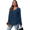 image:imageWIHOLL Long Sleeve Shirts for Women V Neck Lightweight Sweaters Casual Tunic Tops Outfits Fall Fashion Clothes 202613  Blue