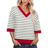 image:imageWIHOLL Oversized 34 Length Sleeve Womens Sweaters Crochet Fall Outfits0white Black Red