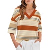 image:imageWIHOLL Oversized 34 Length Sleeve Womens Sweaters Crochet Fall Outfits1orange Striped