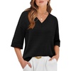 image:imageWIHOLL Oversized 34 Length Sleeve Womens Sweaters Crochet Fall OutfitsBlack