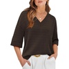 image:imageWIHOLL Oversized 34 Length Sleeve Womens Sweaters Crochet Fall OutfitsCoffee