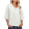 image:imageWIHOLL Oversized 34 Length Sleeve Womens Sweaters Crochet Fall OutfitsWhite