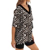 image:imageWIHOLL Oversized Tshirts for Women 2026 Summer Tops Short Sleeve V Neck Shirts Basic TeeLeopard