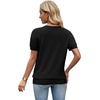 image:imageWIHOLL Short Sleeve Sweater Tops 2026 Spring Summer Trendy Knit Business Casual Essential V Neck Sweaters01  Black
