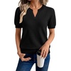 image:imageWIHOLL Short Sleeve Sweater Tops 2026 Spring Summer Trendy Knit Business Casual Essential V Neck Sweaters01  Black