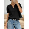 image:imageWIHOLL Short Sleeve Sweater Tops 2026 Spring Summer Trendy Knit Business Casual Essential V Neck Sweaters01  Black