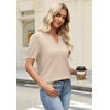 image:imageWIHOLL Short Sleeve Sweater Tops 2026 Spring Summer Trendy Knit Business Casual Essential V Neck Sweaters02  Apricot