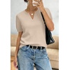 image:imageWIHOLL Short Sleeve Sweater Tops 2026 Spring Summer Trendy Knit Business Casual Essential V Neck Sweaters02  Apricot