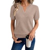 image:imageWIHOLL Short Sleeve Sweater Tops 2026 Spring Summer Trendy Knit Business Casual Essential V Neck Sweaters02  Brown