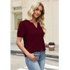 image:imageWIHOLL Short Sleeve Sweater Tops 2026 Spring Summer Trendy Knit Business Casual Essential V Neck Sweaters02  Burgundy Purple