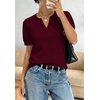 image:imageWIHOLL Short Sleeve Sweater Tops 2026 Spring Summer Trendy Knit Business Casual Essential V Neck Sweaters02  Burgundy Purple