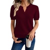 image:imageWIHOLL Short Sleeve Sweater Tops 2026 Spring Summer Trendy Knit Business Casual Essential V Neck Sweaters02  Burgundy Purple
