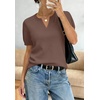 image:imageWIHOLL Short Sleeve Sweater Tops 2026 Spring Summer Trendy Knit Business Casual Essential V Neck Sweaters02  Coffee