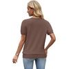 image:imageWIHOLL Short Sleeve Sweater Tops 2026 Spring Summer Trendy Knit Business Casual Essential V Neck Sweaters02  Coffee