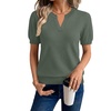 image:imageWIHOLL Short Sleeve Sweater Tops 2026 Spring Summer Trendy Knit Business Casual Essential V Neck Sweaters02  Green