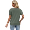 image:imageWIHOLL Short Sleeve Sweater Tops 2026 Spring Summer Trendy Knit Business Casual Essential V Neck Sweaters02  Green