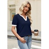 image:imageWIHOLL Short Sleeve Sweater Tops 2026 Spring Summer Trendy Knit Business Casual Essential V Neck Sweaters04  Navy White