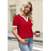 image:imageWIHOLL Short Sleeve Sweater Tops 2026 Spring Summer Trendy Knit Business Casual Essential V Neck Sweaters04  Red White
