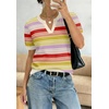 image:imageWIHOLL Short Sleeve Sweater Tops 2026 Spring Summer Trendy Knit Business Casual Essential V Neck Sweaters05  Stripes