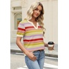 image:imageWIHOLL Short Sleeve Sweater Tops 2026 Spring Summer Trendy Knit Business Casual Essential V Neck Sweaters05  Stripes
