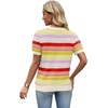 image:imageWIHOLL Short Sleeve Sweater Tops 2026 Spring Summer Trendy Knit Business Casual Essential V Neck Sweaters05  Stripes