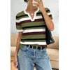 image:imageWIHOLL Short Sleeve Sweater Tops 2026 Spring Summer Trendy Knit Business Casual Essential V Neck Sweaters06  Stripes