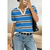 image:imageWIHOLL Short Sleeve Sweater Tops 2026 Spring Summer Trendy Knit Business Casual Essential V Neck Sweaters07  Stripes