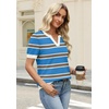 image:imageWIHOLL Short Sleeve Sweater Tops 2026 Spring Summer Trendy Knit Business Casual Essential V Neck Sweaters07  Stripes