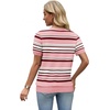 image:imageWIHOLL Short Sleeve Sweater Tops 2026 Spring Summer Trendy Knit Business Casual Essential V Neck Sweaters08  Stripes