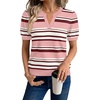 image:imageWIHOLL Short Sleeve Sweater Tops 2026 Spring Summer Trendy Knit Business Casual Essential V Neck Sweaters08  Stripes