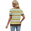 image:imageWIHOLL Short Sleeve Sweater Tops 2026 Spring Summer Trendy Knit Business Casual Essential V Neck Sweaters09  Stripes