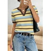 image:imageWIHOLL Short Sleeve Sweater Tops 2026 Spring Summer Trendy Knit Business Casual Essential V Neck Sweaters09  Stripes