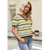 image:imageWIHOLL Short Sleeve Sweater Tops 2026 Spring Summer Trendy Knit Business Casual Essential V Neck Sweaters09  Stripes