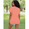 image:imageWIHOLL Summer Tops for Women Scoop Neck Basic Tees Short Sleeve Casual TShirts Loose FitCoral