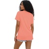 image:imageWIHOLL Summer Tops for Women Scoop Neck Basic Tees Short Sleeve Casual TShirts Loose FitCoral