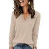 image:imageWIHOLL Sweaters for Women Long Sleeve Fits V Neck Knit 2026 Fall OutfitsApricot