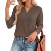 image:imageWIHOLL Sweaters for Women Long Sleeve Fits V Neck Knit 2026 Fall OutfitsBrown