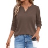 image:imageWIHOLL Sweaters for Women Long Sleeve Fits V Neck Knit 2026 Fall OutfitsBrown