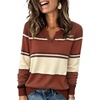 image:imageWIHOLL Sweaters for Women Long Sleeve Fits V Neck Knit 2026 Fall OutfitsBurnt Orange