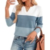 image:imageWIHOLL Sweaters for Women Long Sleeve Fits V Neck Knit 2026 Fall OutfitsDusty Blue