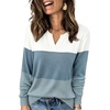 image:imageWIHOLL Sweaters for Women Long Sleeve Fits V Neck Knit 2026 Fall OutfitsDusty Blue