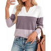 image:imageWIHOLL Sweaters for Women Long Sleeve Fits V Neck Knit 2026 Fall OutfitsDusty Purple