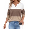 image:imageWIHOLL Sweaters for Women Long Sleeve Fits V Neck Knit 2026 Fall OutfitsMocha