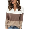 image:imageWIHOLL Sweaters for Women Long Sleeve Fits V Neck Knit 2026 Fall OutfitsMocha