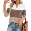 image:imageWIHOLL Sweaters for Women Long Sleeve Fits V Neck Knit 2026 Fall OutfitsMocha