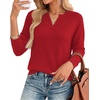 image:imageWIHOLL Sweaters for Women Long Sleeve Fits V Neck Knit 2026 Fall OutfitsRed