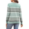 image:imageWIHOLL Sweaters for Women Long Sleeve Fits V Neck Knit 2026 Fall OutfitsSage Gray Stripe