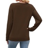 image:imageWIHOLL Sweaters for Women V Neck Casual Knit Long Sleeve Tops Lightweight Pullover Clothes Fall Fashion Outfits 2026Brown